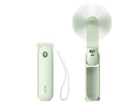 Ventilador port�til Jisulife Life8 Mini com USB, bateria externa de 2000mAh e lanterna - Verde