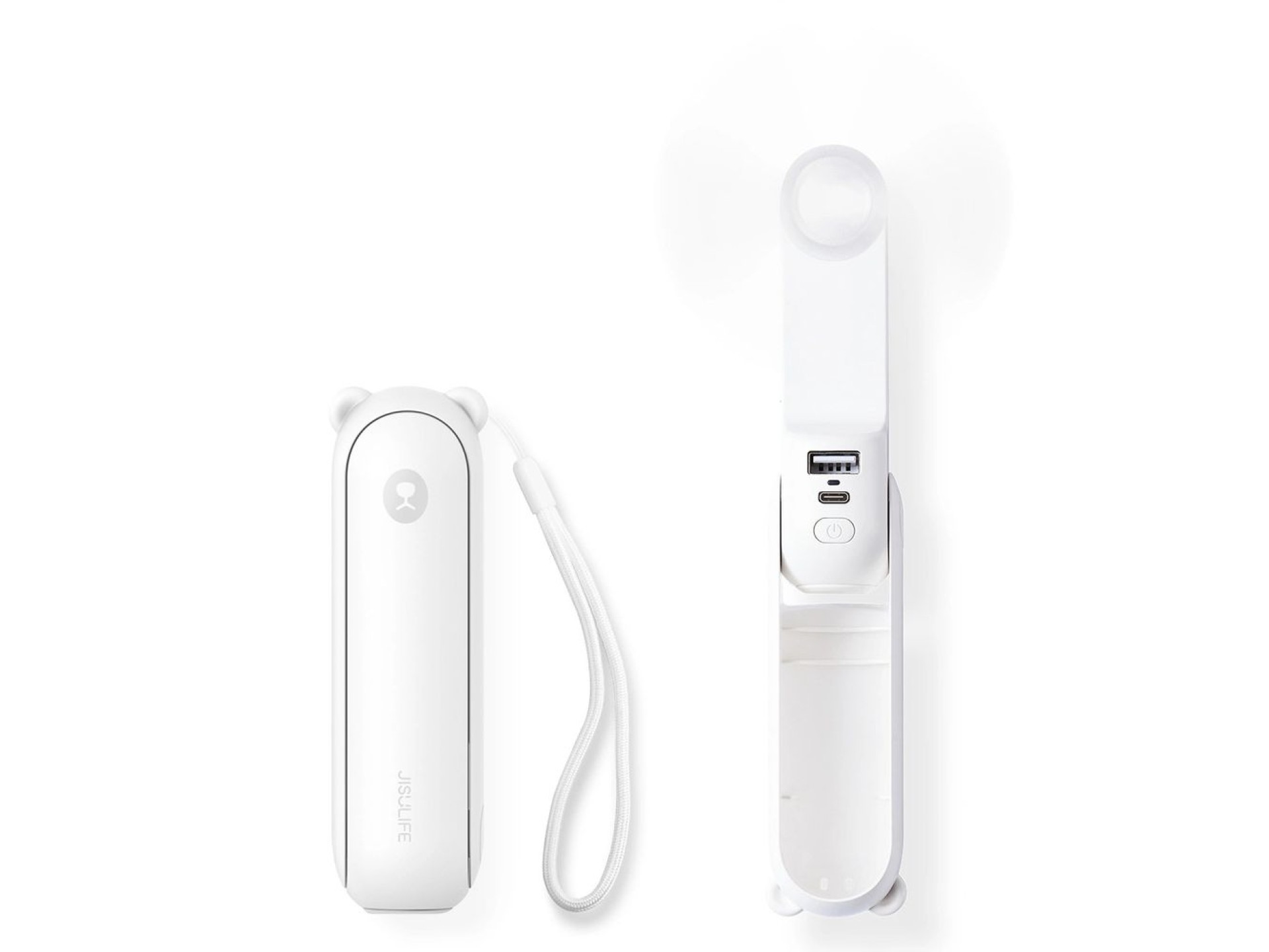 Ventilador portátil Jisulife Life8 Plus con USB, función de batería externa de 4500 mAh y linterna -