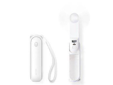 Ventilador port�til Jisulife Life8 Plus con USB, funci�n de bater�a externa de 4500 mAh y linterna -