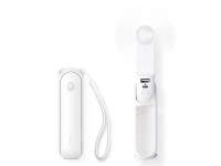 Ventilador port�til Jisulife Life8 Mini con USB, bater�a externa de 2000 mAh y linterna - Blanco