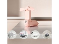 Ventilador portátil Jisulife Life8 con USB, función de batería externa de 2000 mAh y linterna - Rosa Ventilador portátil Jisulife Life8 con USB, función de batería externa de 2000 mAh y linterna - Rosa
