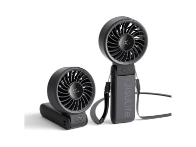 Ventilador port�til Jisulife Life7 de 3600 mAh con conexi�n USB - Negro