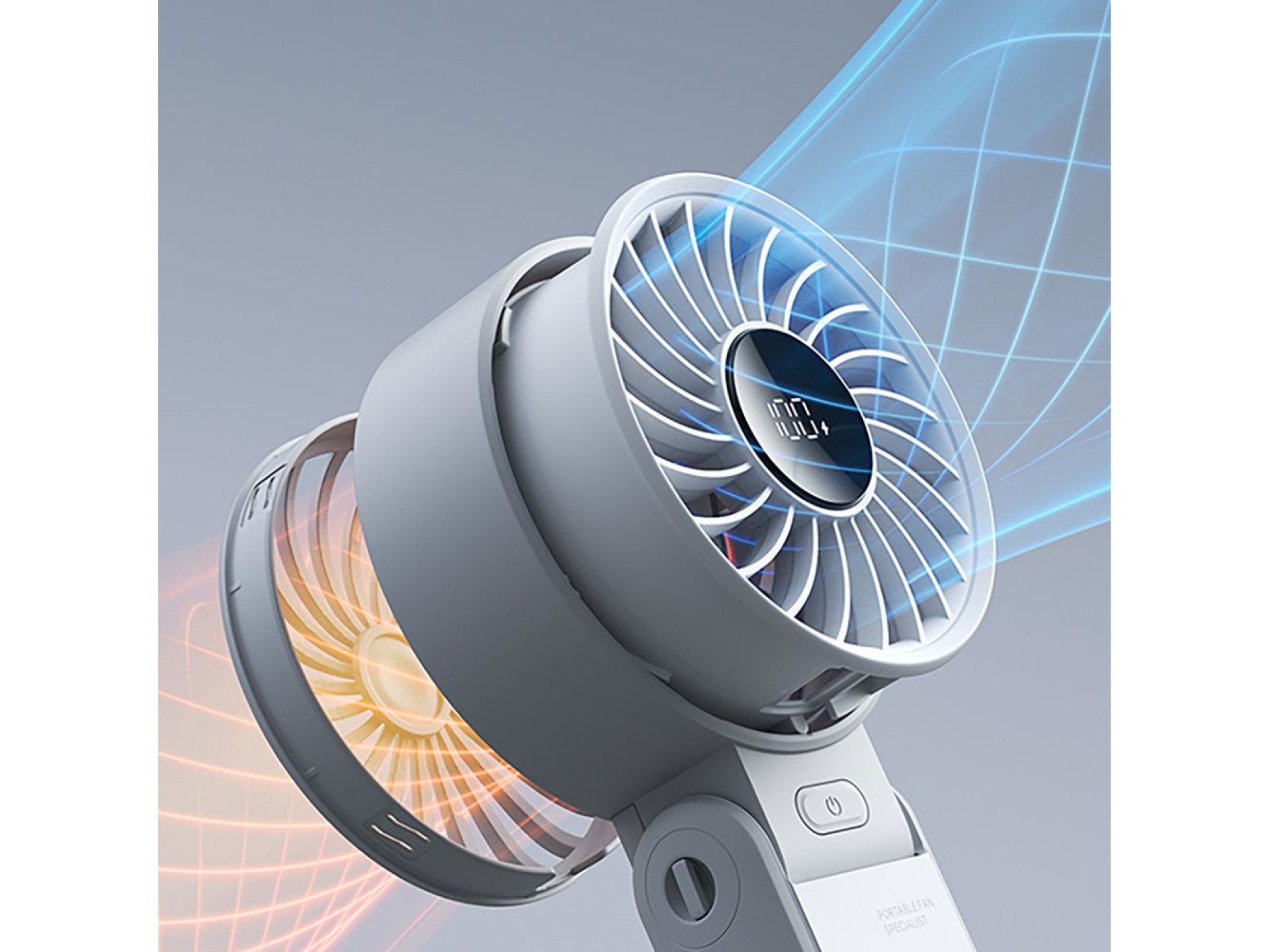 Ventilador portátil USB Jisulife Life7 3600mAh - Cinza