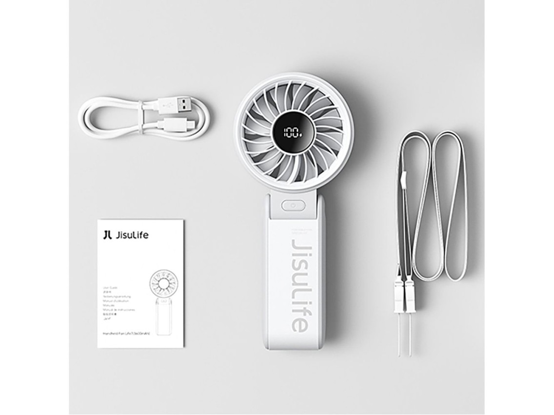 Ventilador portátil USB Jisulife Life7 3600mAh - Cinza