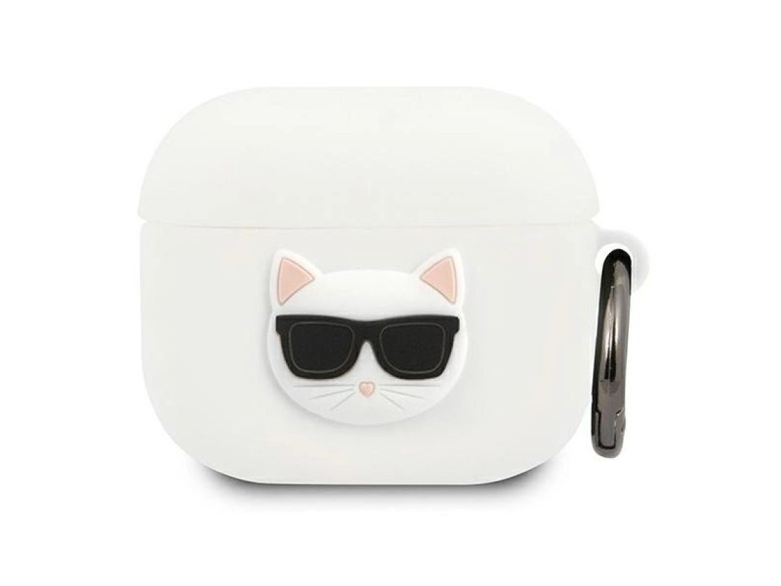 Karl Lagerfeld Silicone Choupette Case for AirPods 3 - White