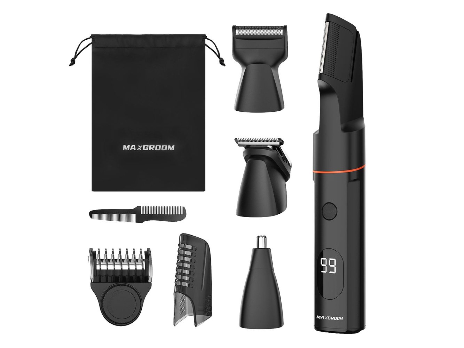 MAXGROOM LK-881 multifunctional trimmer with replaceable tips - black
