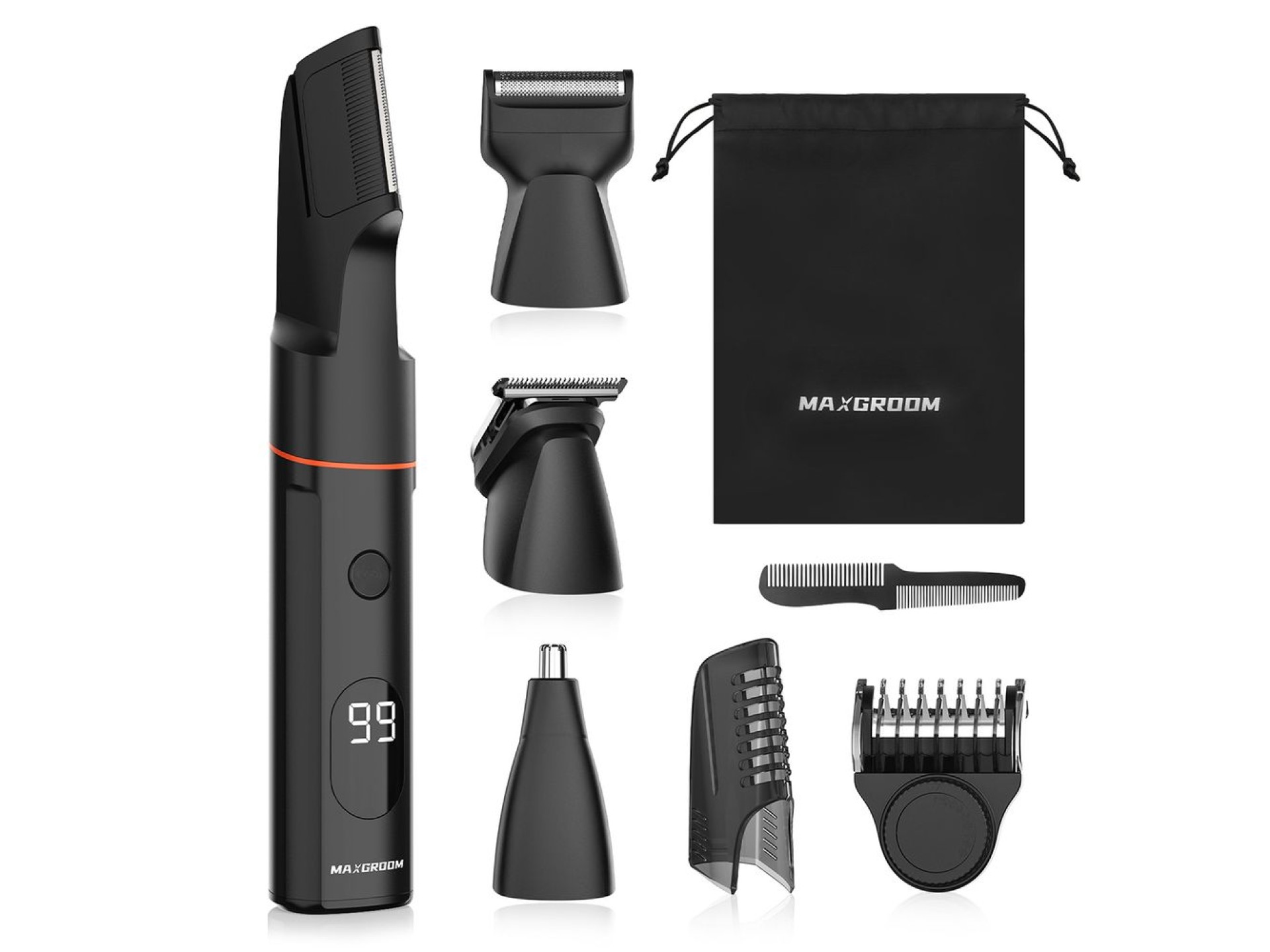 MAXGROOM LK-881 multifunctional trimmer with replaceable tips - black