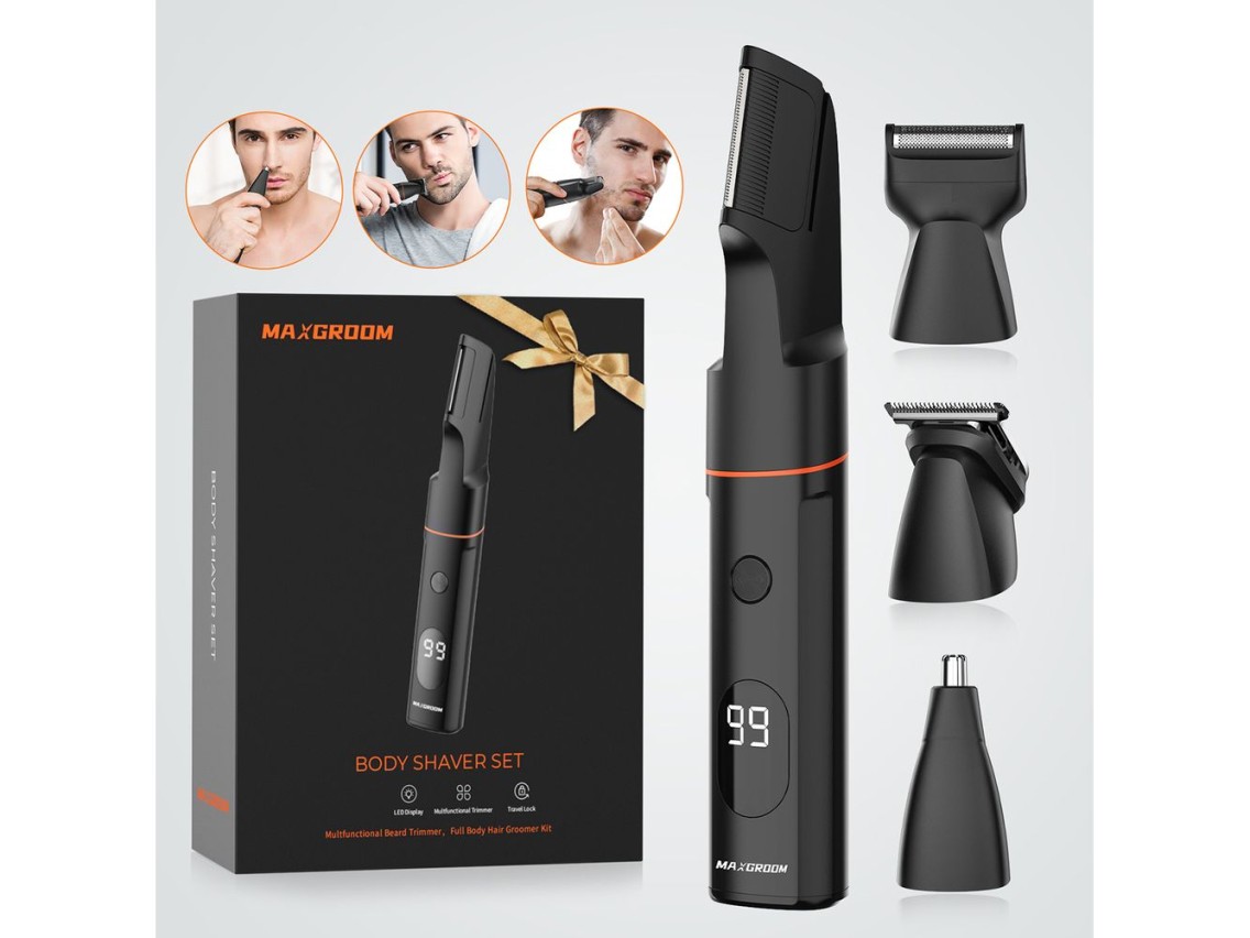 MAXGROOM LK-881 multifunctional trimmer with replaceable tips - black