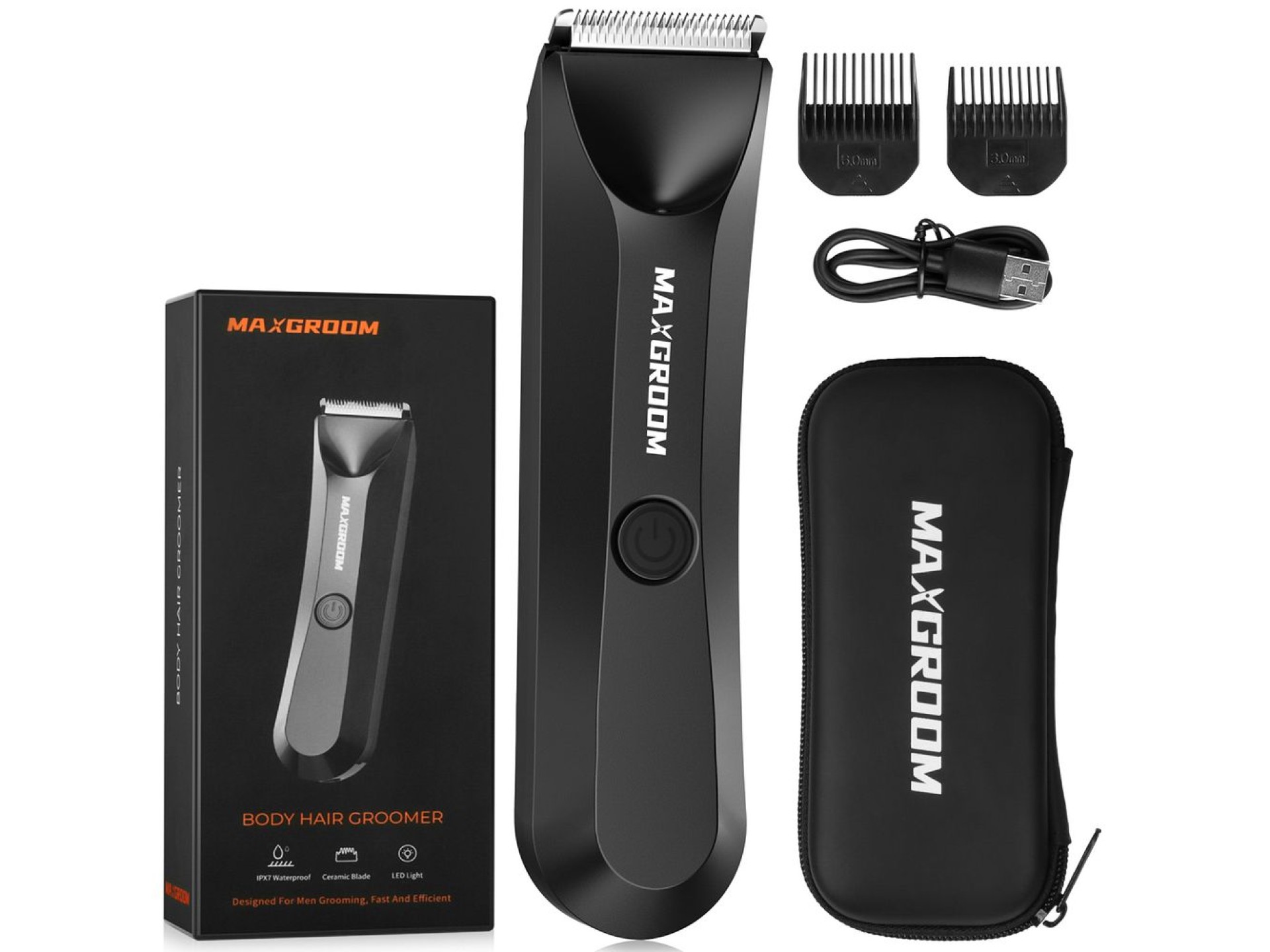 MAXGROOM RFCD-9087 multifunctional trimmer with LED light - black