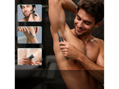 MAXGROOM M-319 multifunctional trimmer with replaceable tips - black