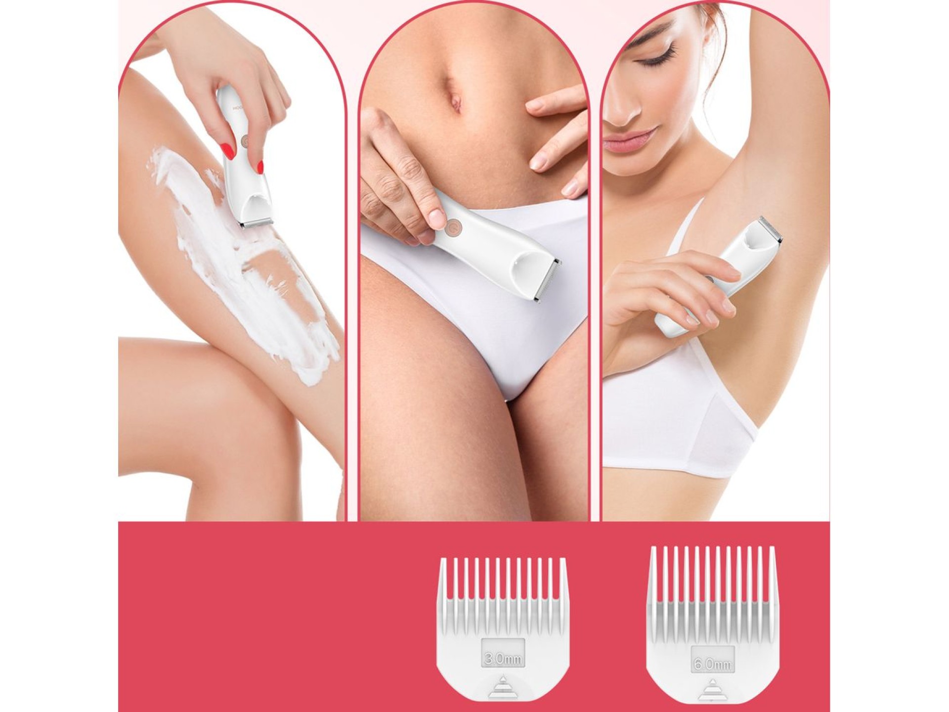 Aparador MAXGROOM M-9082 2 em 1 para corpo e rosto feminino - Branco