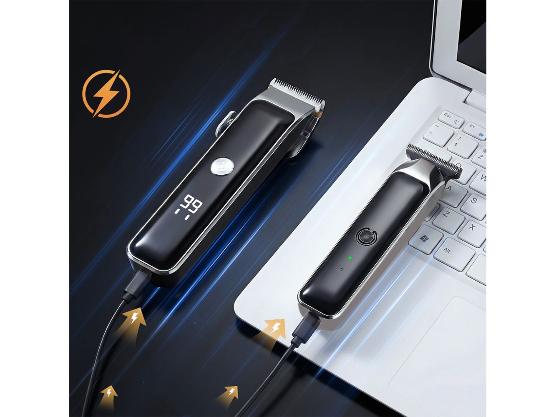 Máquina de cortar cabelo MAXGROOM M608 com aparador - Preta