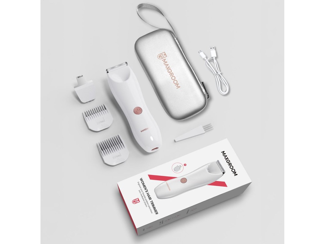 Aparador MAXGROOM M-9082 2 em 1 para corpo e rosto feminino - Branco