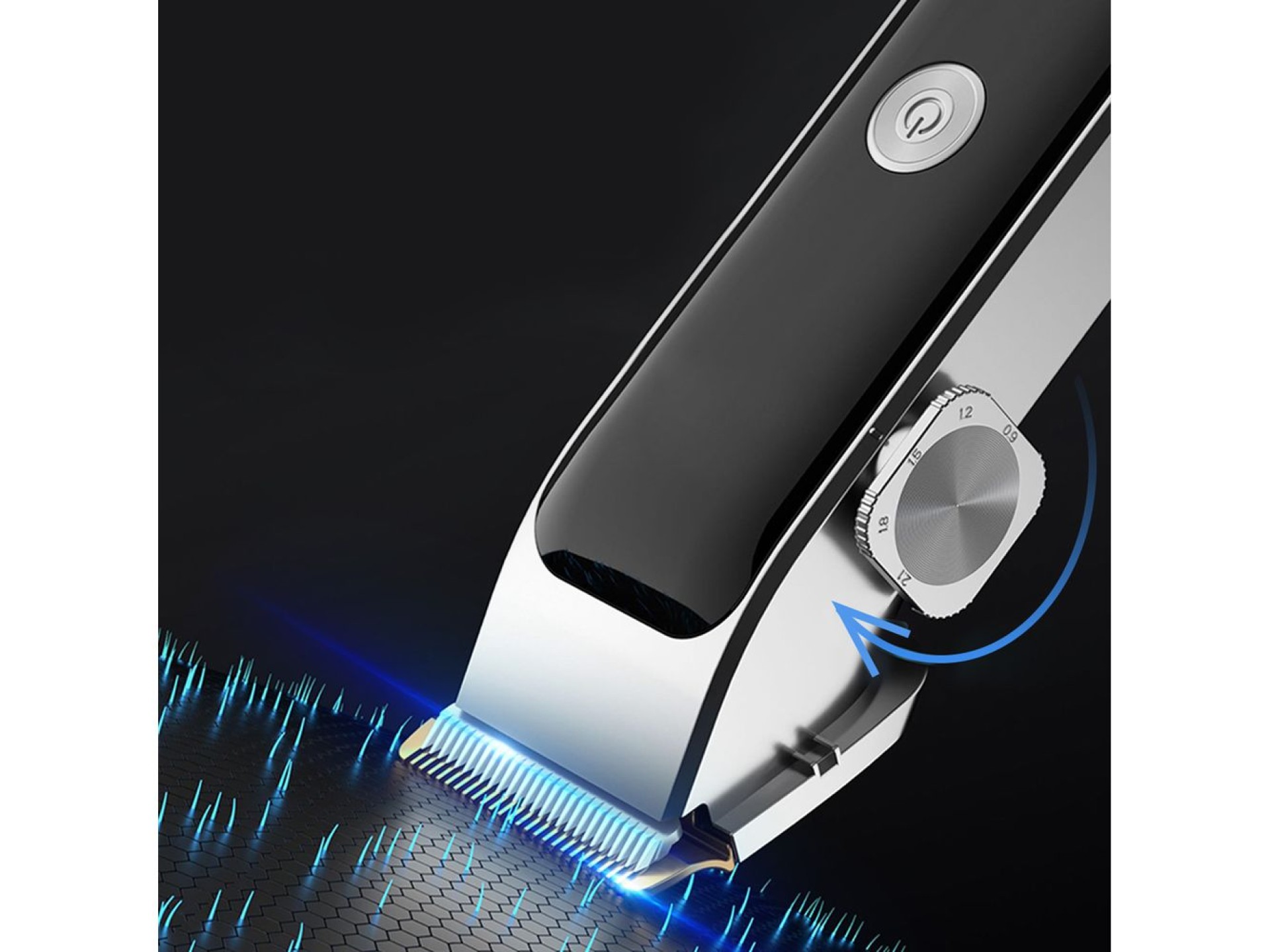 Máquina de cortar cabelo MAXGROOM M608 com aparador - Preta