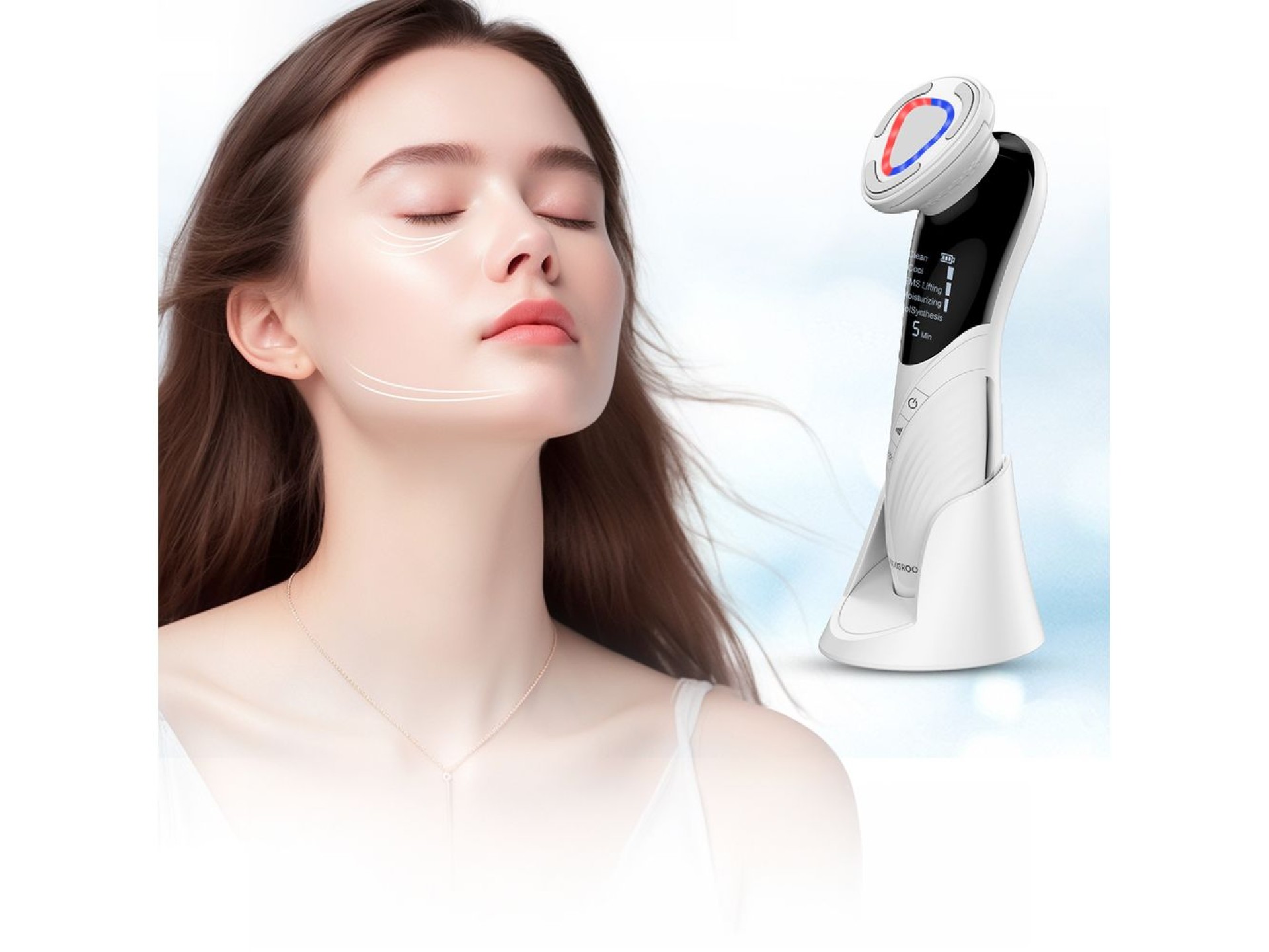 MAXGROOM D849 9-in-1 facial massager with care functions - white