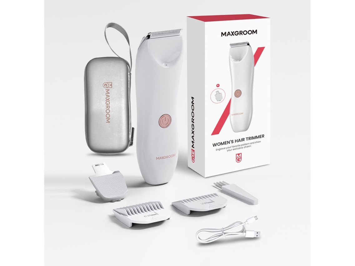 Aparador MAXGROOM M-9082 2 em 1 para corpo e rosto feminino - Branco