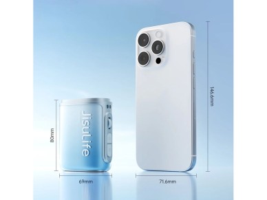 Ventilador de cuello Jisulife 5 de 4500 mAh, mini ventilador con cord�n - Azul