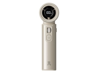 Ventilador port�til Jisulife Ultra2 9000mAh 5 em 1 com entrada USB - Marrom