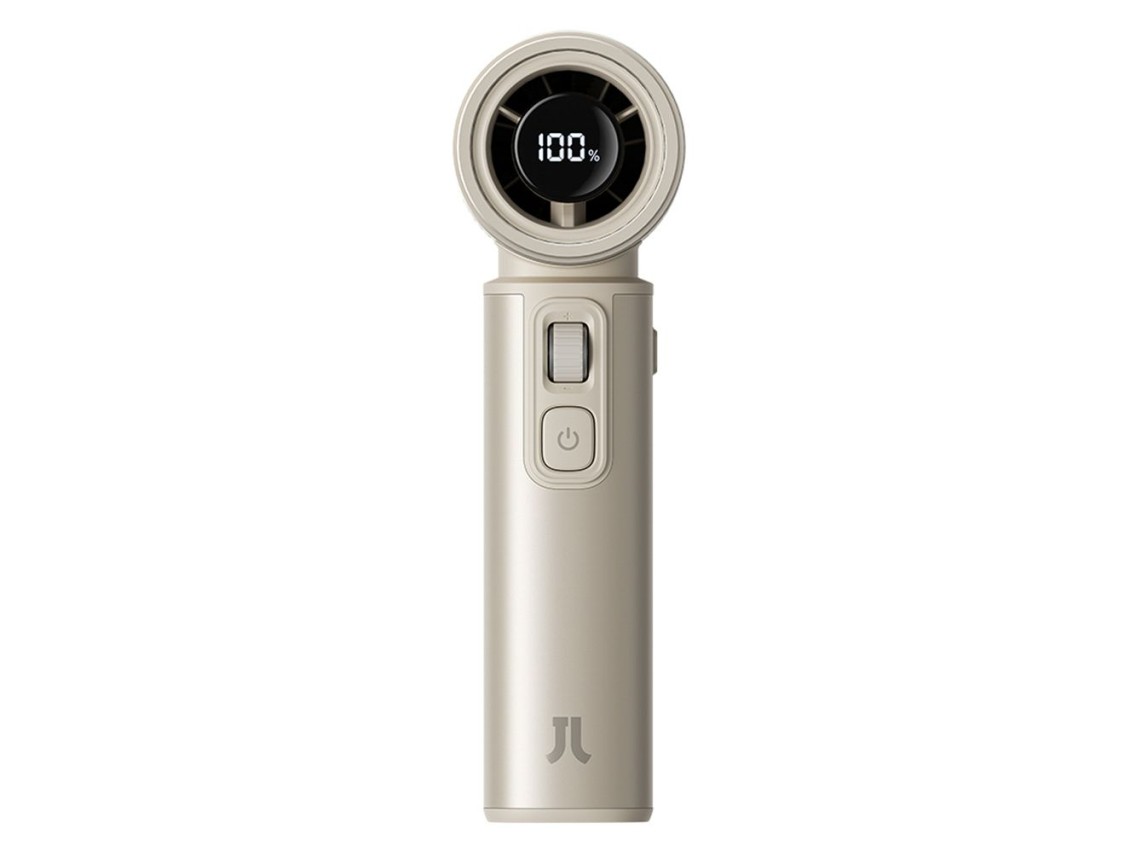 Ventilador portátil Jisulife Ultra2 9000mAh 5 em 1 com entrada USB - Marrom