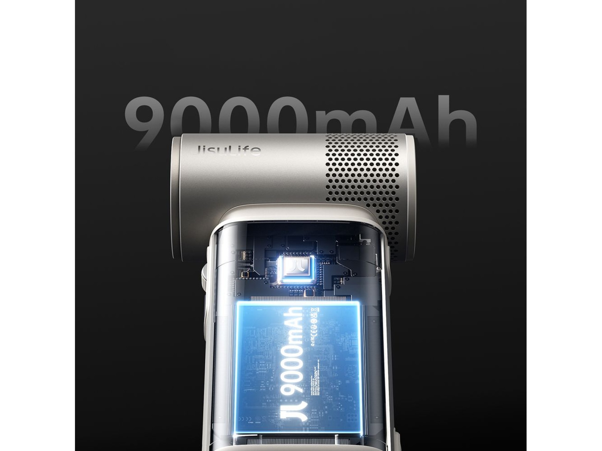 Ventilador portátil Jisulife Ultra2 9000mAh 5 em 1 com entrada USB - Marrom