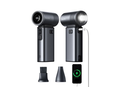 Ventilador port�til Jisulife Ultra2 de 9000 mAh, 5 en 1, mini ventilador USB - Gris oscuro