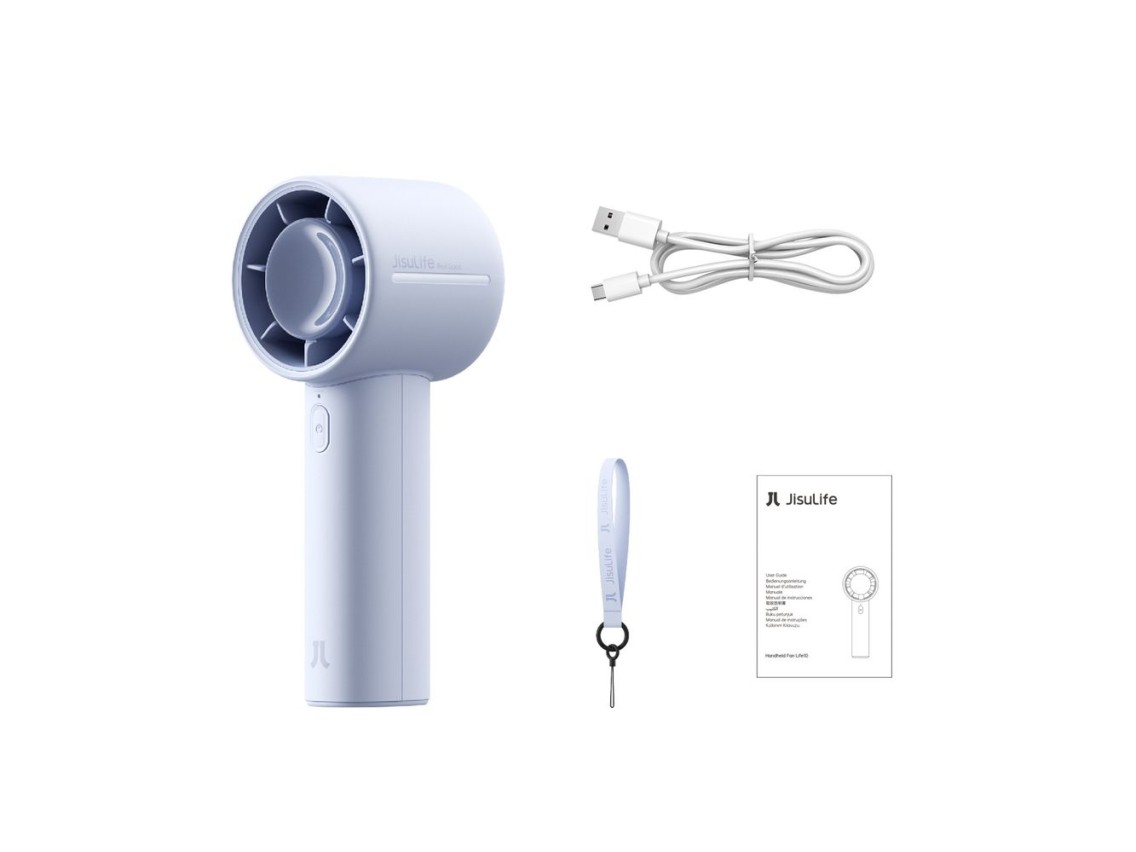 Ventilador portátil USB Jisulife de 10 polegadas e 4000 mAh - Azul