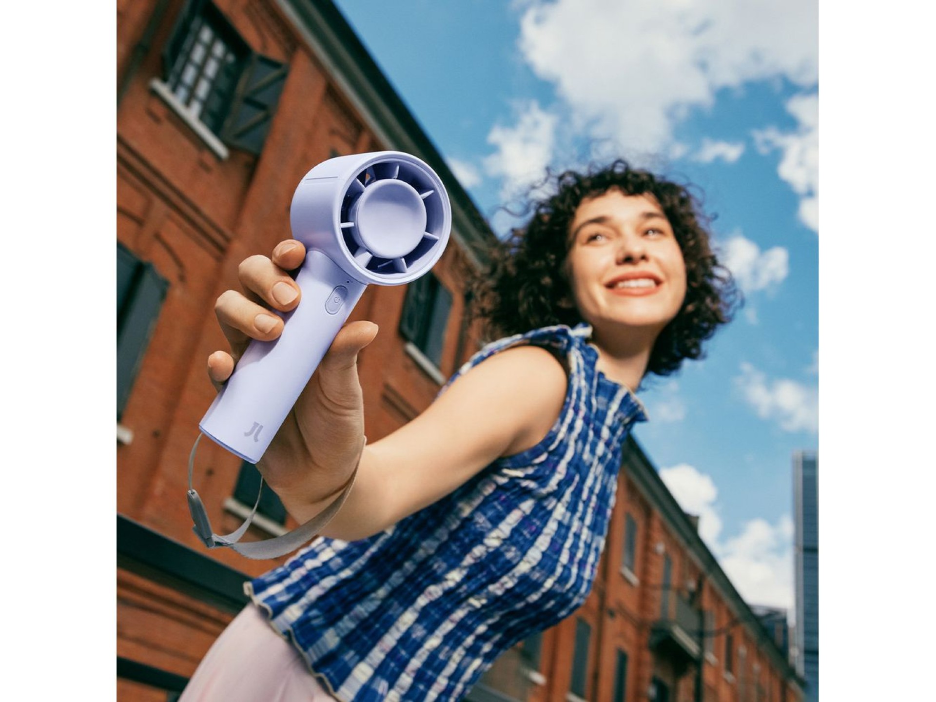 Ventilador portátil USB Jisulife de 10 polegadas e 4000 mAh - Azul