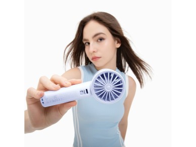 Ventilador port�til Jisulife de 10 pulgadas y 4000 mAh con conexi�n USB - Azul