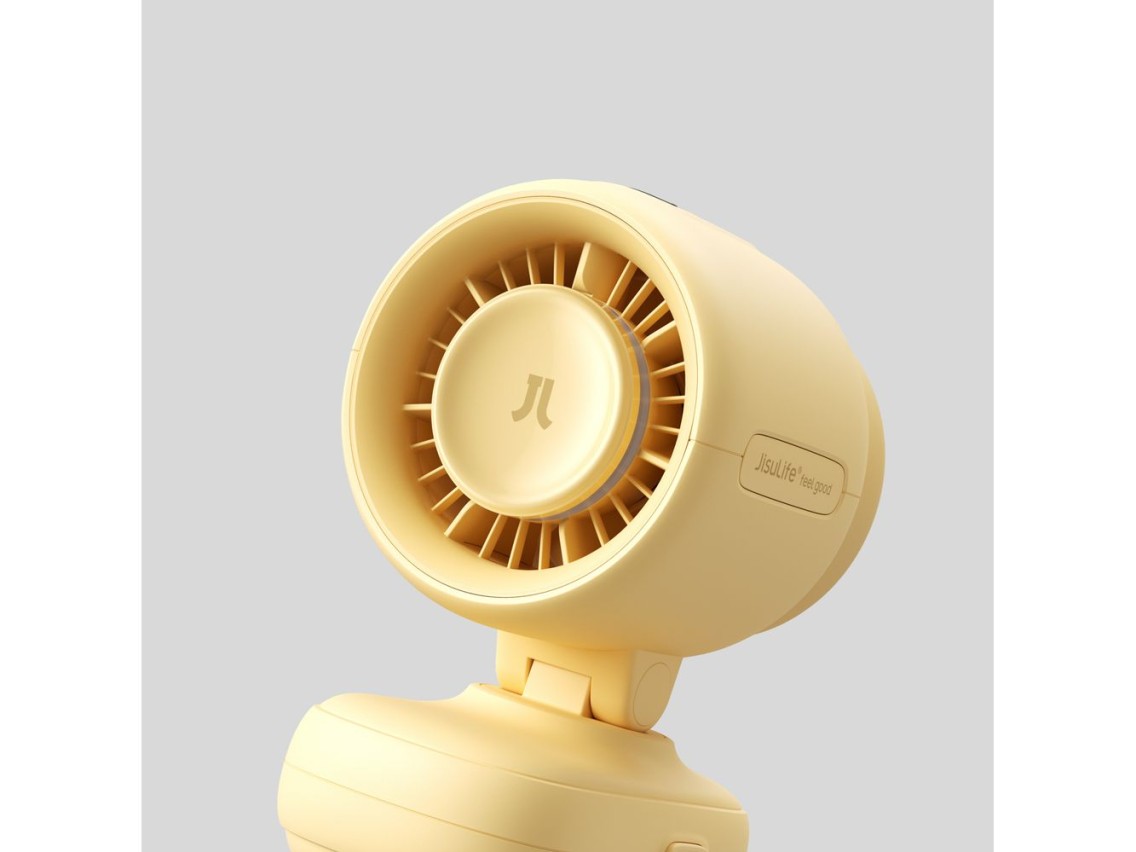Mini ventilador Jisulife para carrinho de beb�, 5000mAh, com trip� flex�vel - Amarelo