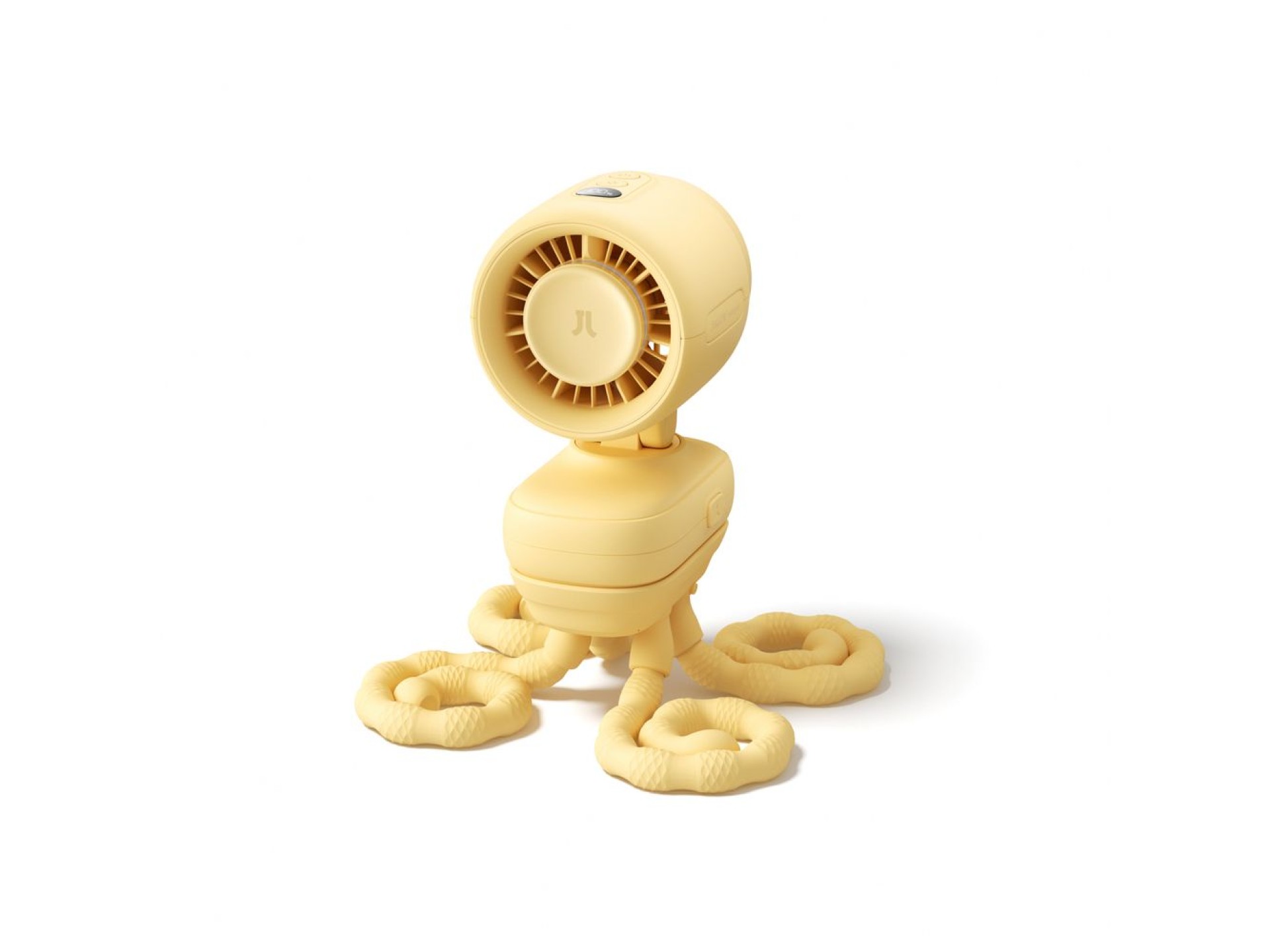 Mini ventilador Jisulife para carrinho de bebê, 5000mAh, com tripé flexível - Amarelo