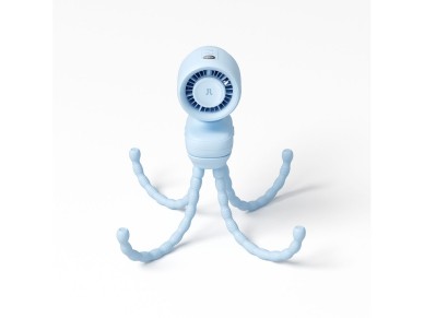Mini ventilador Jisulife para carrinho de bebê, 5000mAh, com tripé flexível - Azul Mini ventilador Jisulife para carrinho de bebê, 5000mAh, com tripé flexível - Azul
