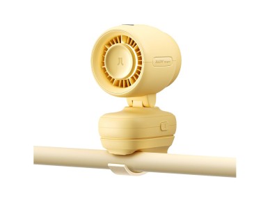 Mini ventilador Jisulife para carrinho de bebê, 5000mAh, com clipe de metal - Amarelo Mini ventilador Jisulife para carrinho de bebê, 5000mAh, com clipe de metal - Amarelo