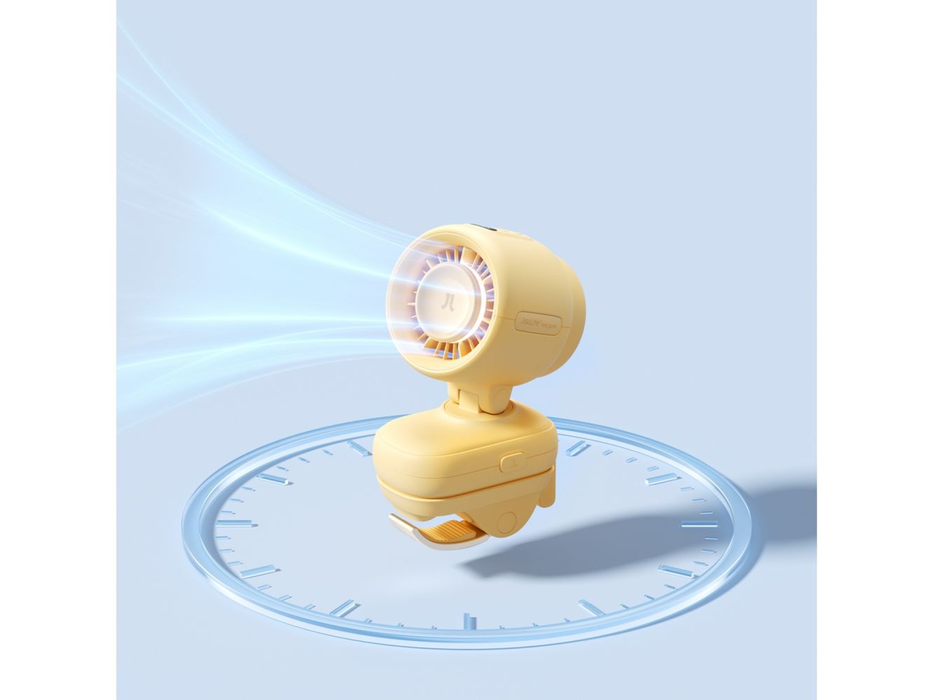 Jisulife Stroller Fan 4 5000mAh Mini Fan for Stroller with Metal Clip - Yellow