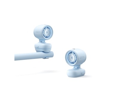 Ventilador para cochecito Jisulife 4 de 5000 mAh, mini ventilador con clip met�lico - Azul