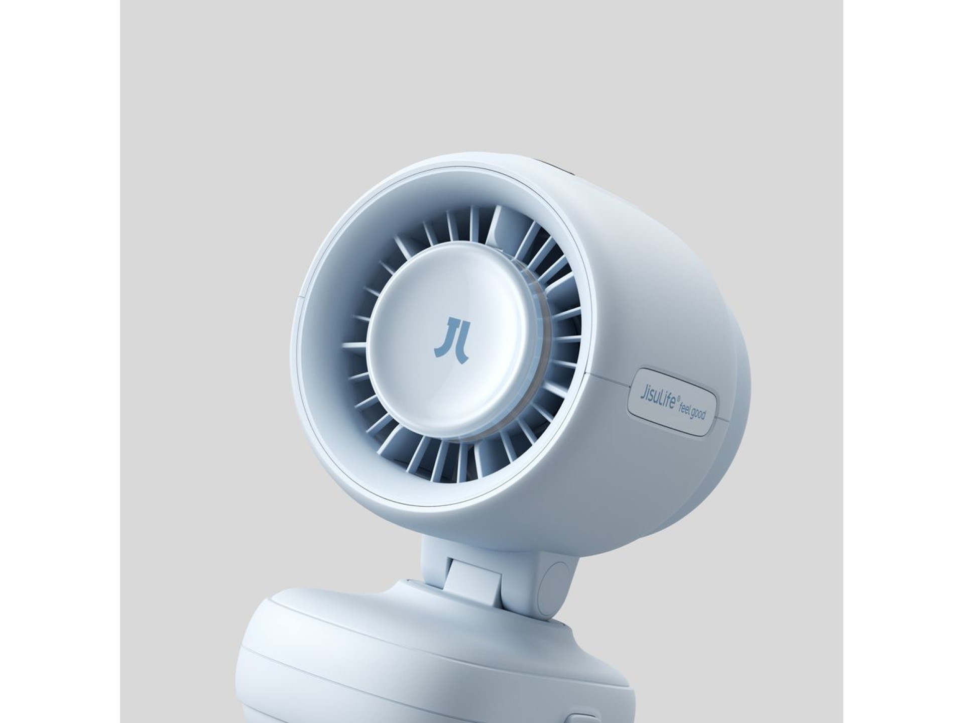 Mini ventilador Jisulife para carrinho de bebê, 5000mAh, com clipe de metal - Azul