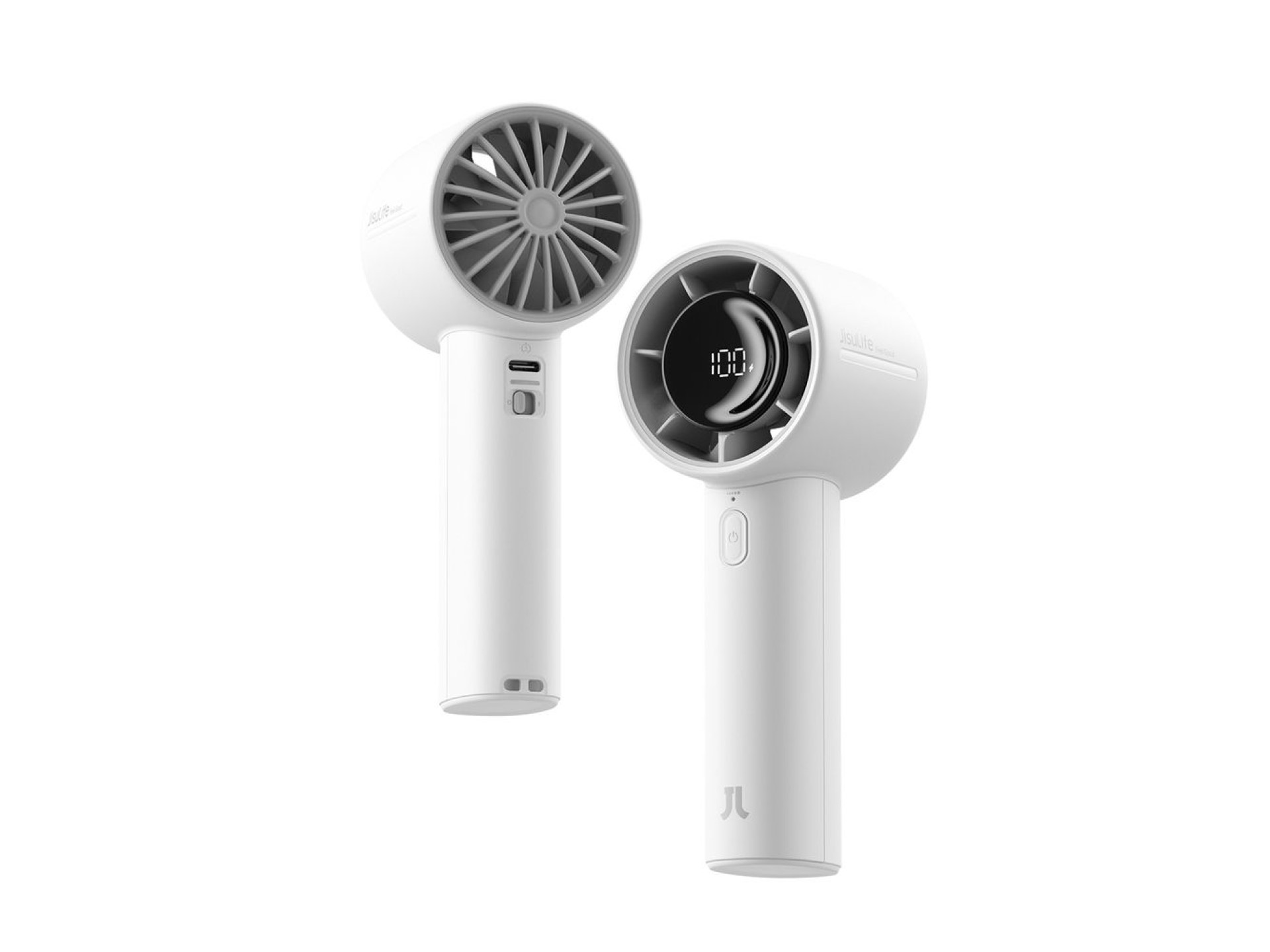 Ventilador portátil Jisulife de 10S y 5000 mAh con conexión USB - Gris