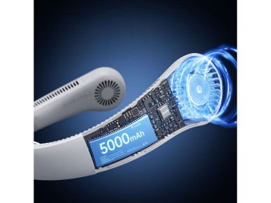 Ventilador de cuello Jisulife 4 de 5000 mAh, port�til, USB - Gris