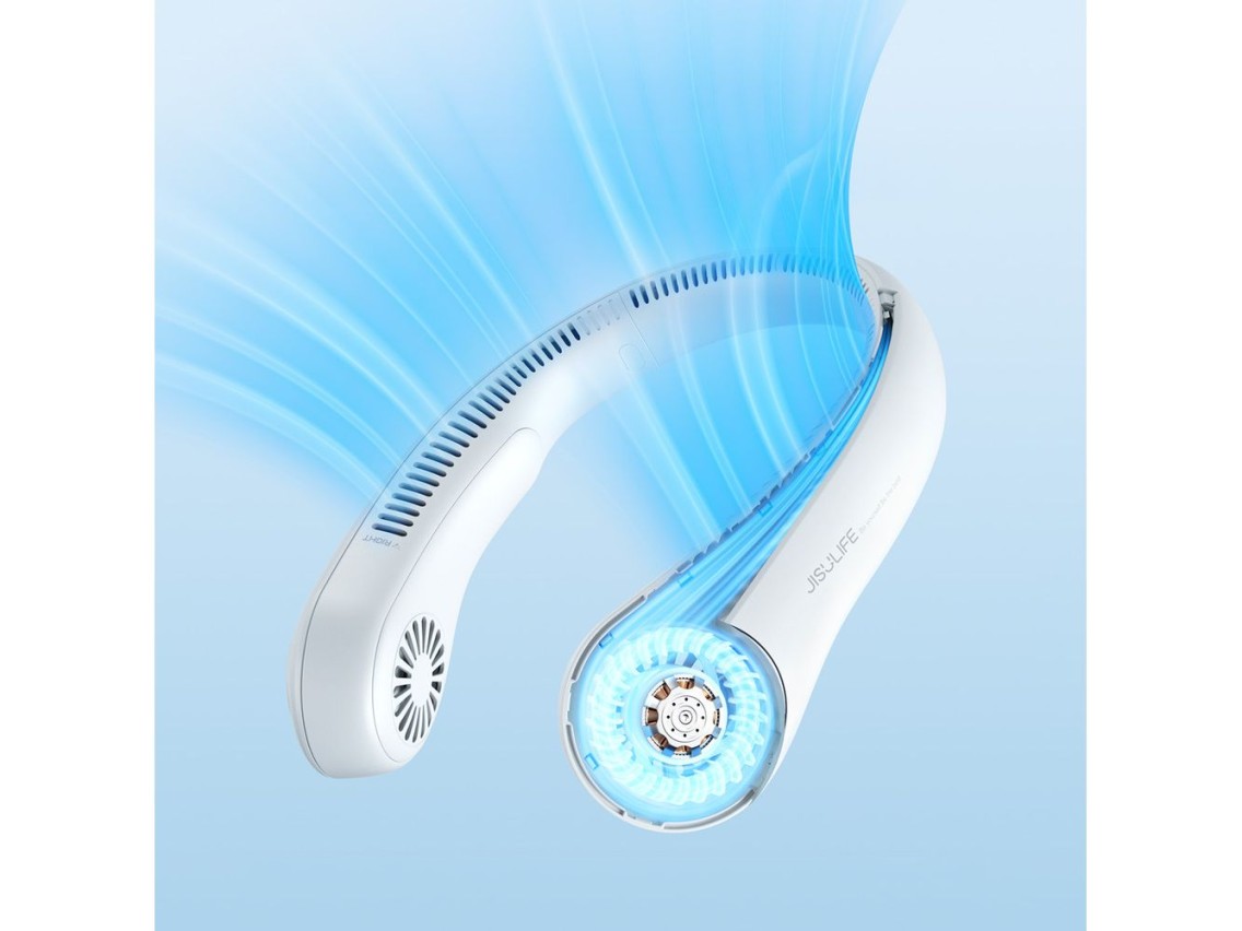 Ventilador de pescoço portátil Jisulife Neck Fan 3 de 4000mAh - Cinza