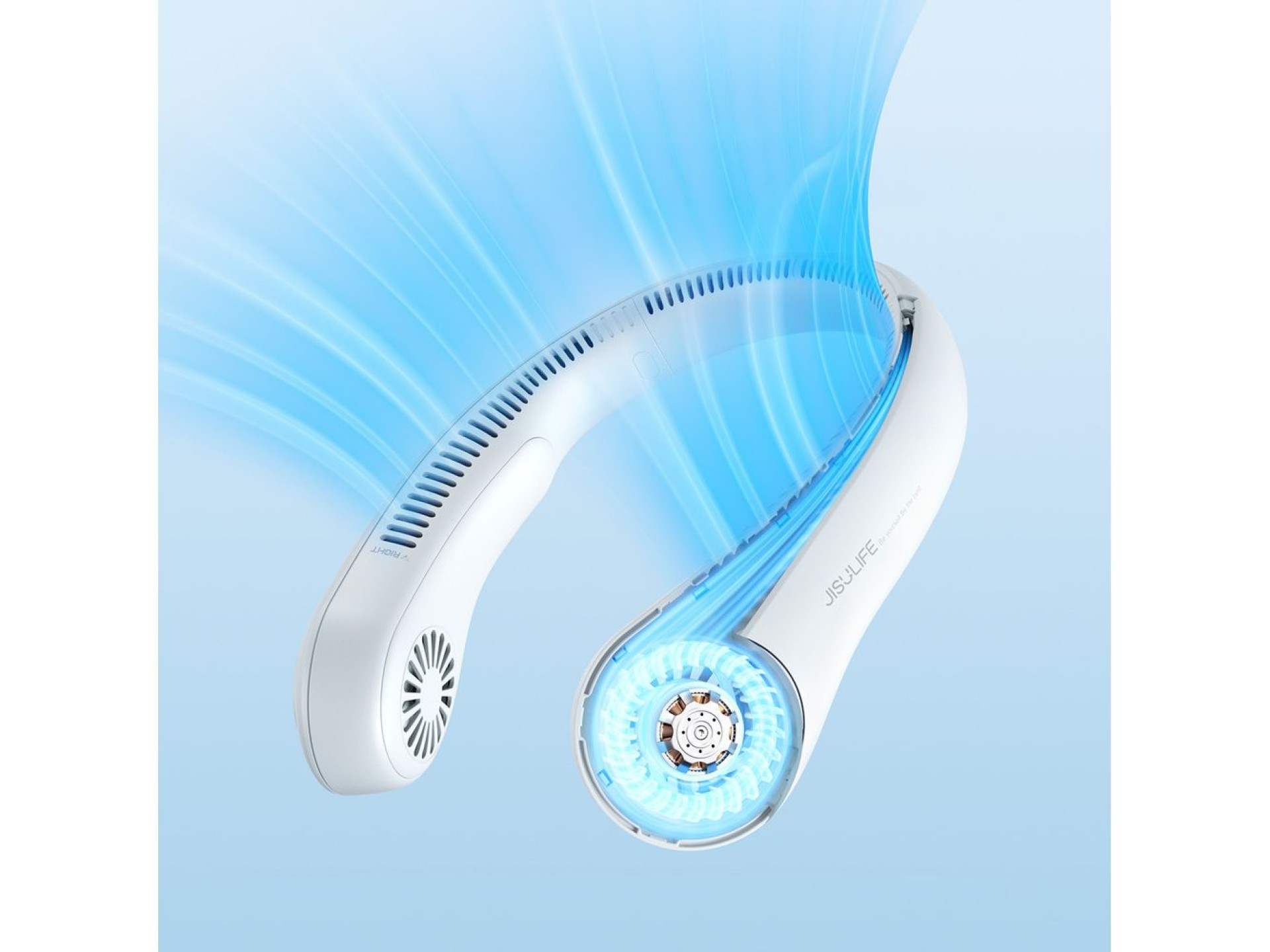 Ventilador de pescoço portátil Jisulife Neck Fan 3 de 4000mAh - Cinza