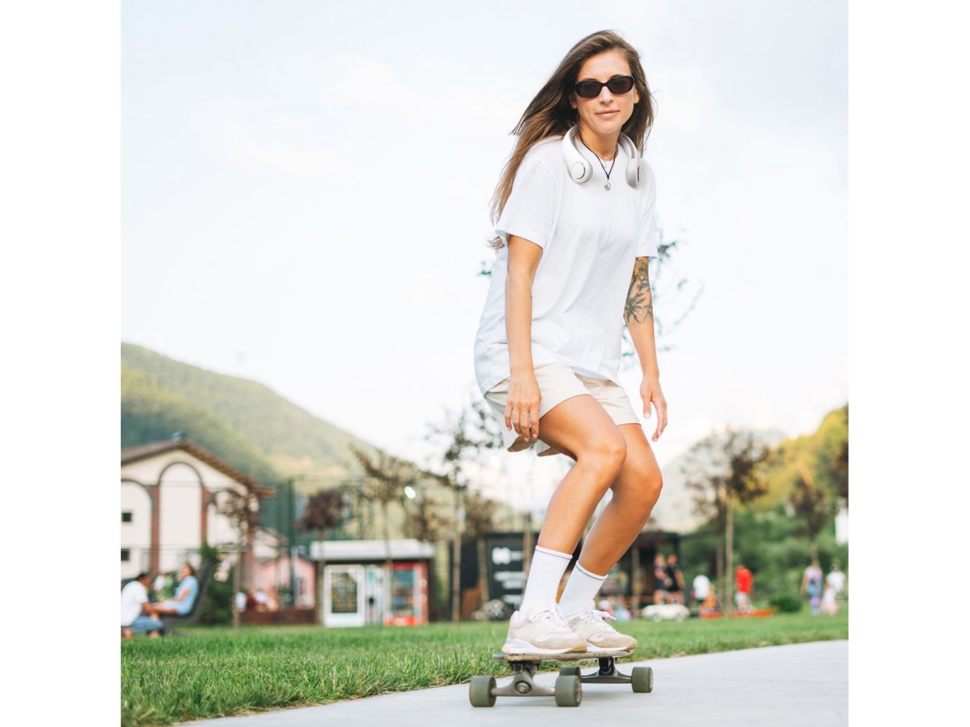 Ventilador de pescoço portátil Jisulife Neck Fan 3 de 4000mAh - Cinza