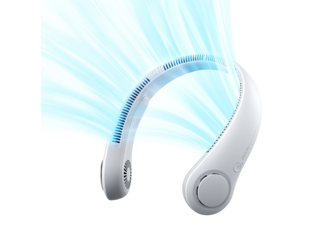 Ventilador de pescoço portátil Jisulife Neck Fan 3 de 4000mAh - Cinza