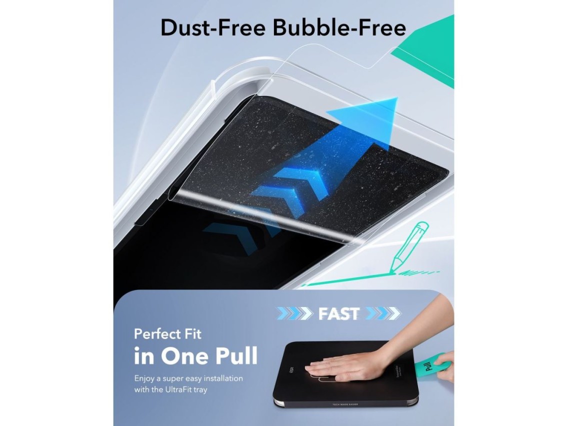 Protector de pantalla de cristal templado ESR Paper Feel para iPad Air de 10,9” (2020/2022) / 11” (2
