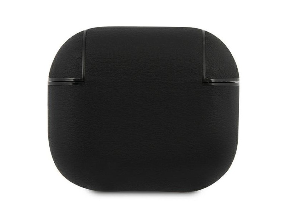 Capa para AirPods 3 em couro genuíno BMW com logotipo prateado - Preta