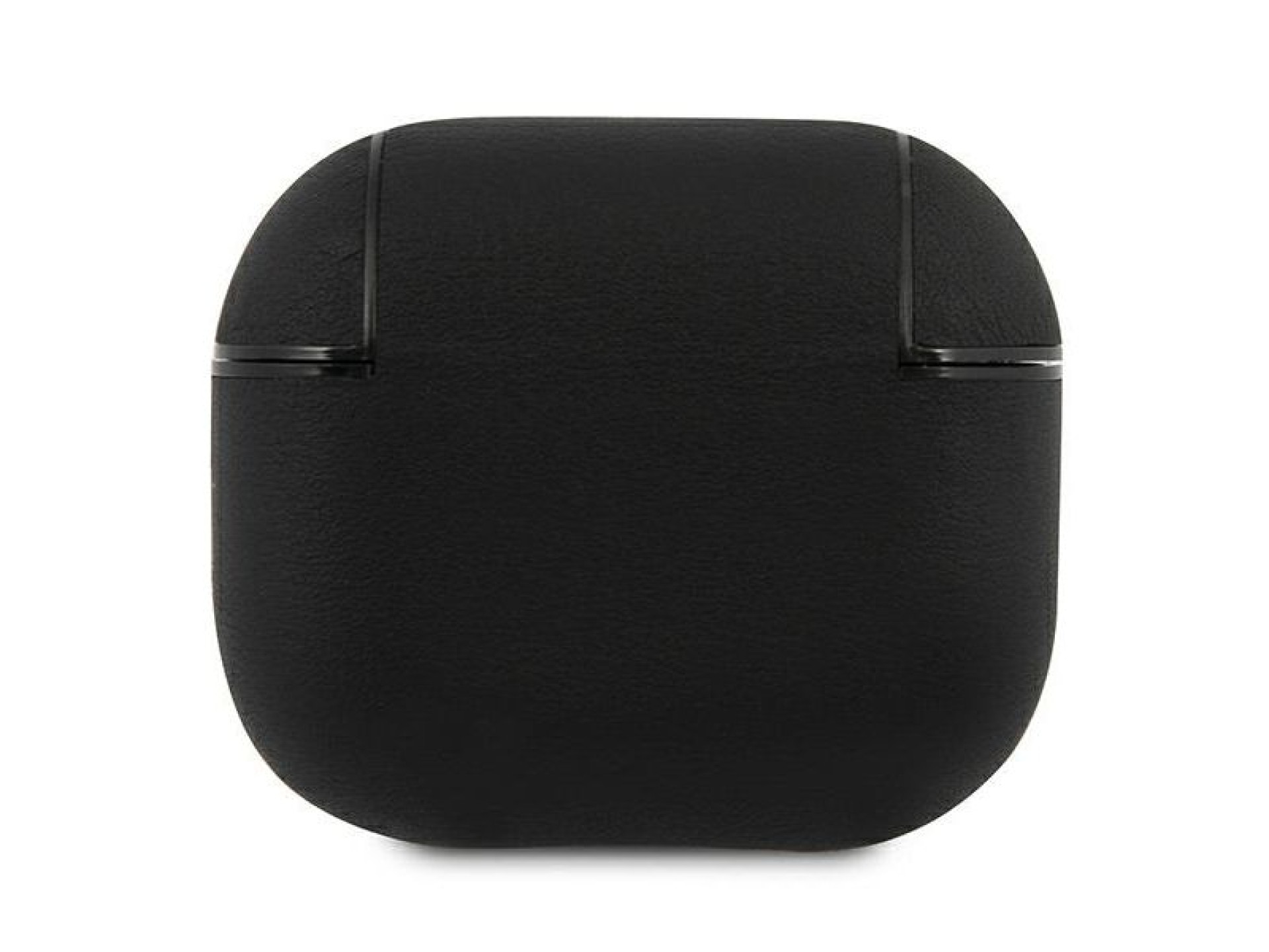 Funda de piel auténtica BMW con logo plateado para AirPods 3 - Negra