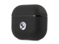 Capa para AirPods 3 em couro genuíno BMW com logotipo prateado - Preta Capa para AirPods 3 em couro genuíno BMW com logotipo prateado - Preta
