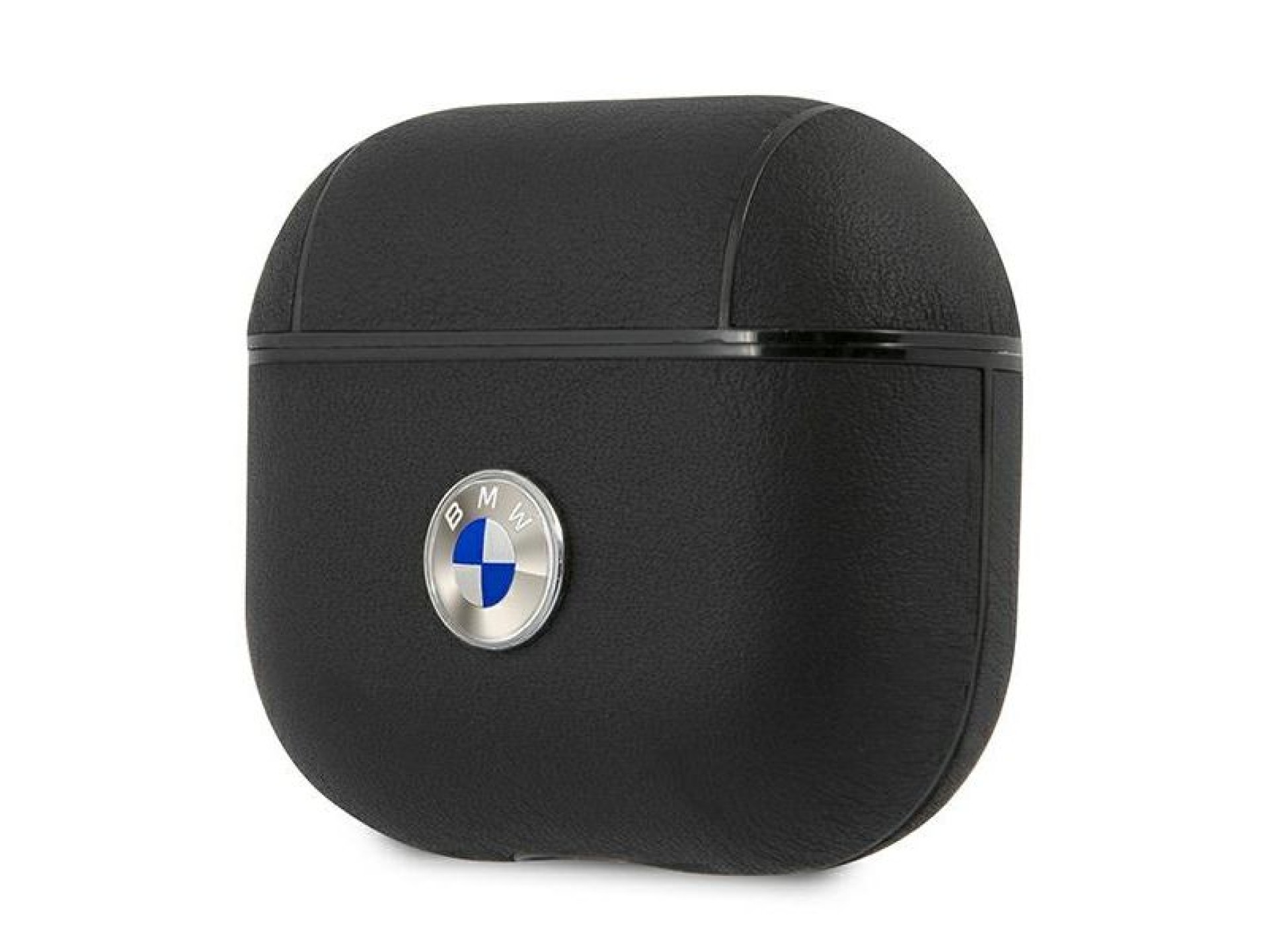 Capa para AirPods 3 em couro genuíno BMW com logotipo prateado - Preta