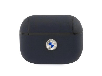 BMW Genuine Leather Silver Logo AirPods Pro Case - Navy Blue BMW Genuine Leather Silver Logo AirPods Pro Case - Navy Blue