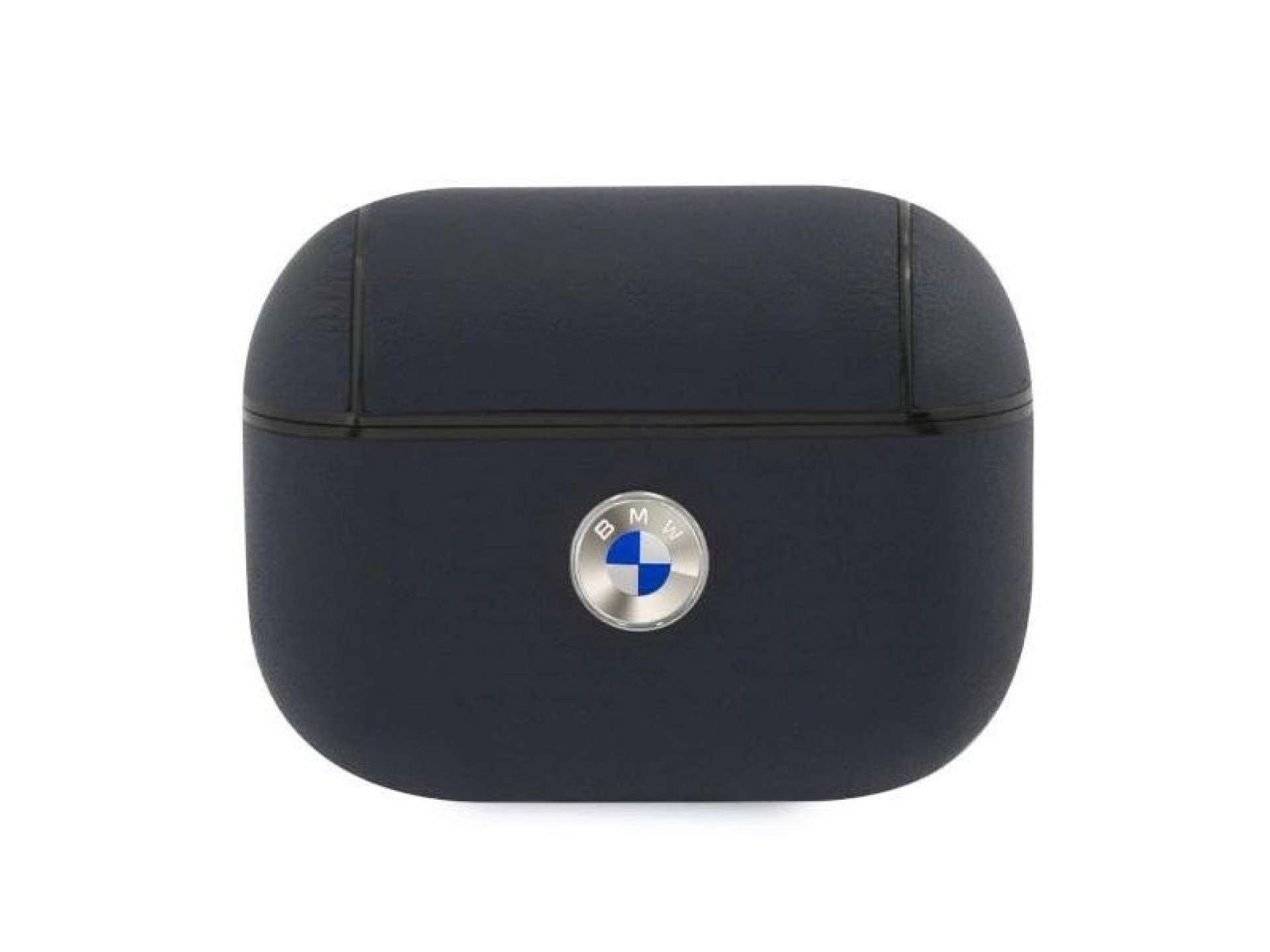 Capa para AirPods Pro em couro genuíno BMW com logotipo prateado - Azul Marinho