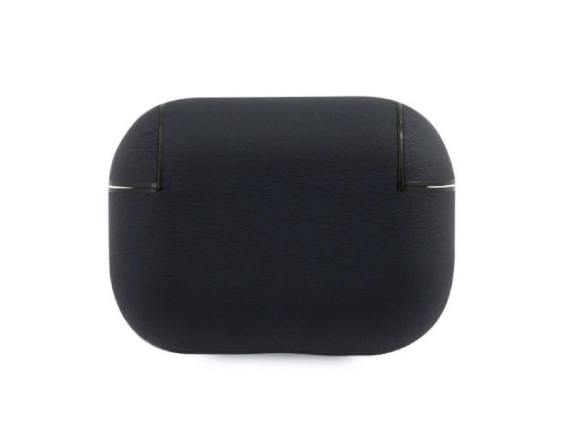 Capa para AirPods Pro em couro genuíno BMW com logotipo prateado - Azul Marinho