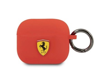 Funda Ferrari FEA3SILRE para AirPods 3, color rojo/silicona roja. Funda Ferrari FEA3SILRE para AirPods 3, color rojo/silicona roja.